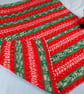 Hand Knitted Christmas Baby Blanket - Red Green Fair Isle Pram Blanket - Image 7