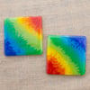 Marbled Watercolour-Effect Rainbow Fused Glass Coasters