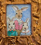 Framed Art - Little Bunnies Family Portrait - Handmade frame and watercolour - Image 2