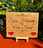 Two hearts one soul wooden sign - Image 1