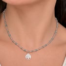 Necklace - Seed Beads and Sterling Silver Tree of Life Charm Ref R21