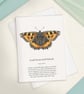 Single Small Tortoiseshell Butterfly Greetings Card - A6 Size