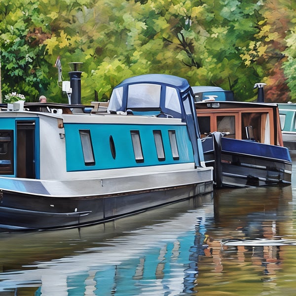 Yorkshire Dales Greeting Card A5 Canal Boats Skipton 