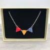 Enamel bunting necklace. Sterling silver. 