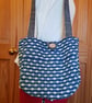 Indian block print shoulder bag: indigo stripes  - Image 4