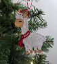 Embroidered Lace Christmas Alpaca Ornament: Hanging Pet Decoration - Image 7