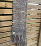 Handspun and woven soft brown art scarf - Image 2