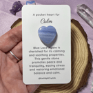 Blue Lace Agate Pocket Heart Crystal for Calm