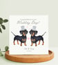 Personalised Wedding Day Card with Dachshund Dogs, with names and date. - Image 7
