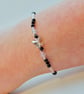 Crystal Quartz And Black Spinel Bracelet With Butterfly, Birthday Gift For Her - Image 3