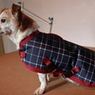 Waterproof Dog Coat, Fleece Lined, Made to Measure  Blue,Burgundy,Grey Check