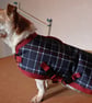 Waterproof Dog Coat, Fleece Lined, Made to Measure  Blue,Burgundy,Grey Check