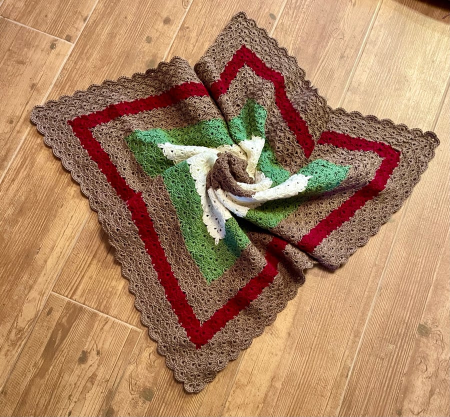 Christmas Blanket, Lap Blanket, Baby Blanket, Toddler Blanket, Crochet Blanket