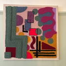 Large punch needle wall art,abstract art, fibre art, textile art