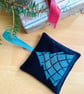 Velvet Lavender Sachet, Hand Printed Lavender Bag, Christmas Tree Ornament 