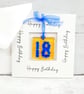 18th Birthday Card; Fused Glass 18 Birthday Keepsake