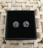 Sparkling Resin Druzy Ear Studs in Glittering Grey - Image 1