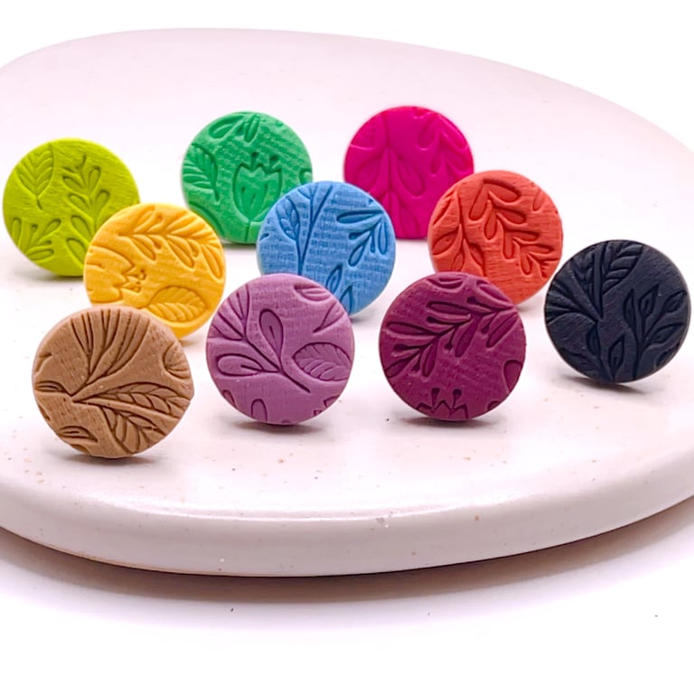Colourful clay stud earrings, Mix & match jewelle gift for her