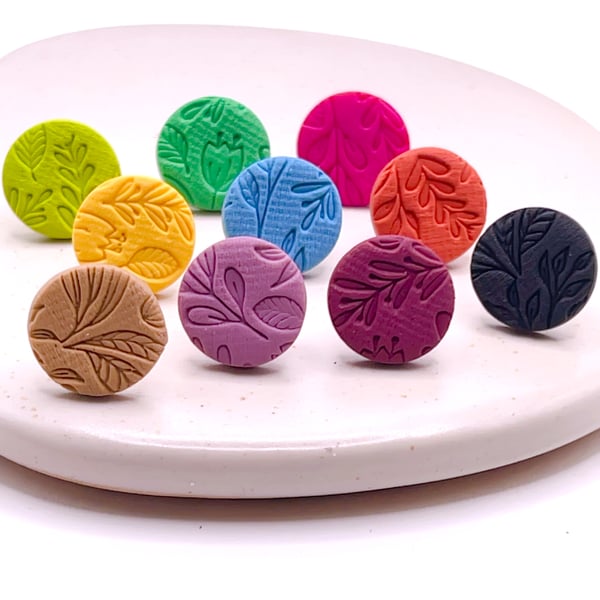 Colourful clay stud earrings, Mix & match jewelle gift for her