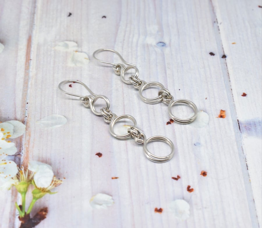 Handmade Sterling Silver Link Earrings
