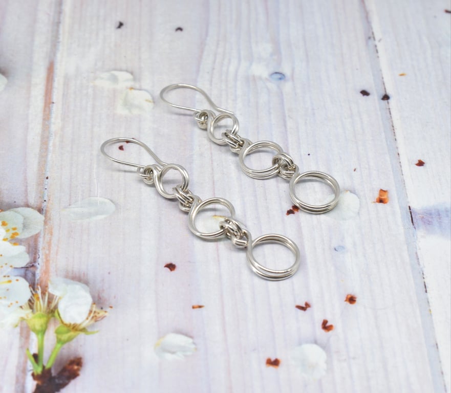 Handmade Sterling Silver Link Earrings