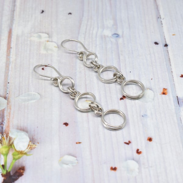 Handmade Sterling Silver Link Earrings