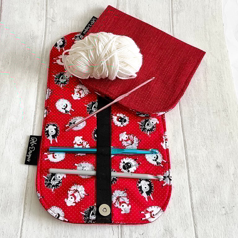 Crochet hook case, sheep 