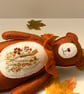 Teddy bear, Wall decor, wall hanging embroidered bear, animal doll  - Image 7