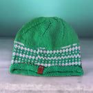 Beanie Adult Green & White