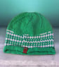 Beanie Adult Green & White