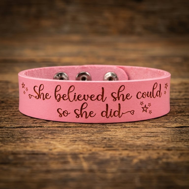 She believed she could so she did Bracelet, Adjustable Length, Choice of Colours