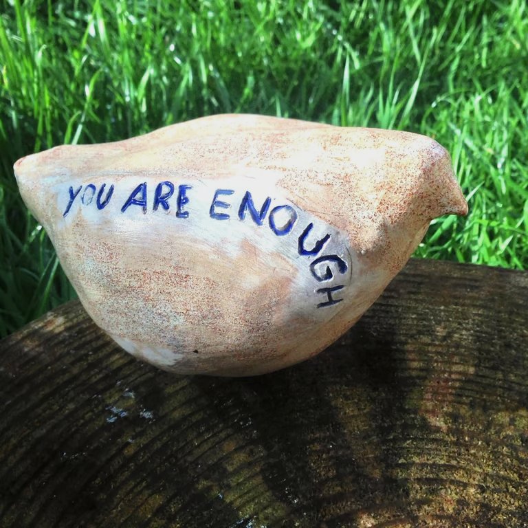 You are enough - Bird sculpture for stress relief and good vibes