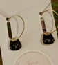 Black Cat Face Hoop Earrings, Enamel Charms, Handmade Jewellery  - Image 3
