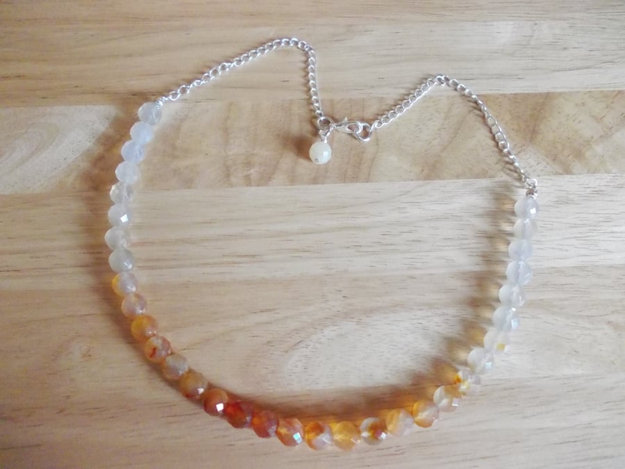 Carnelian and chain necklace