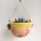 Ceramic planter - Indoor hanging planter -Spring colours - ceramic plant pot
