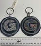 Upcycled denim key ring. Boho G - Image 5