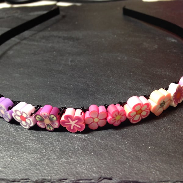 Kitsch Flower Hairband Tiara  Pinks, Blues, Purples