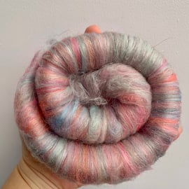 Hand blended rolags. Fibre, spinning, felting  