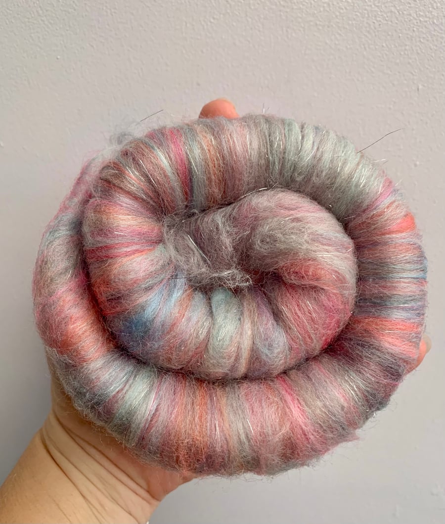 Hand blended rolags. Fibre, spinning, felting  