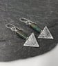 Sterling silver and African turquoise triangular earrings - Image 7