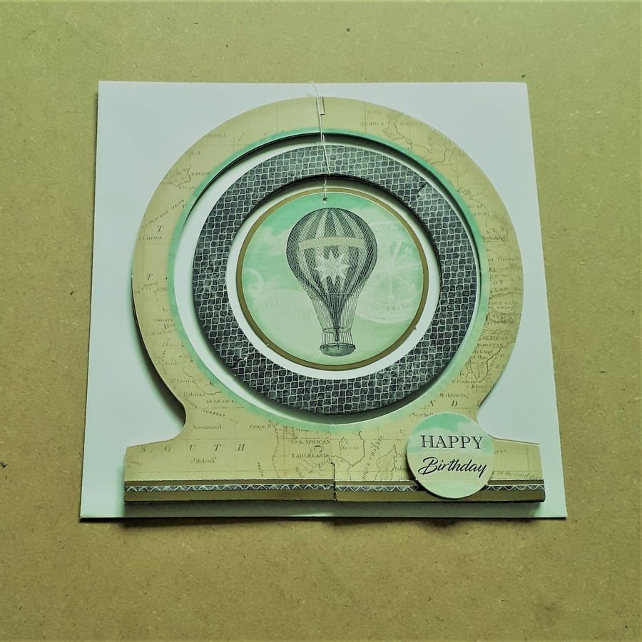 Mobile Hot Air Balloon Birthday card
