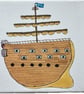 Cartoon Pirate Ship and Navy Ship Set - Image 3