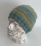 BEANIE HAT .'The Crofter'  Unisex .Wool  blend. Knitted. Green,blue. - Image 4
