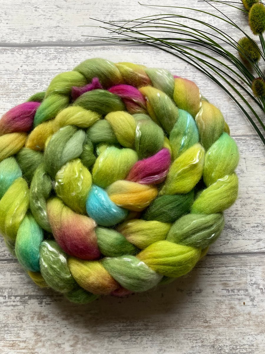 Merino tencel Spinning fibre 100g Tulips