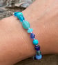 Blue Mix Beads & Sterling Silver Bracelet  - Image 8