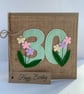 30th Handmade Birthday Card from felt. Keepsake Card. Textile card. - Image 3