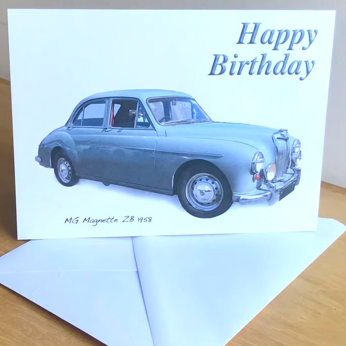 MG Magnette ZB 1958 - Birthday, Anniversary, Retirement or Plain Card