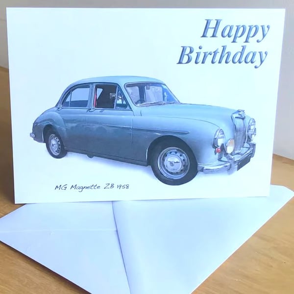MG Magnette ZB 1958 - Birthday, Anniversary, Retirement or Plain Card
