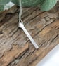 Silver Bar Necklace with Hammered Texture - Image 1