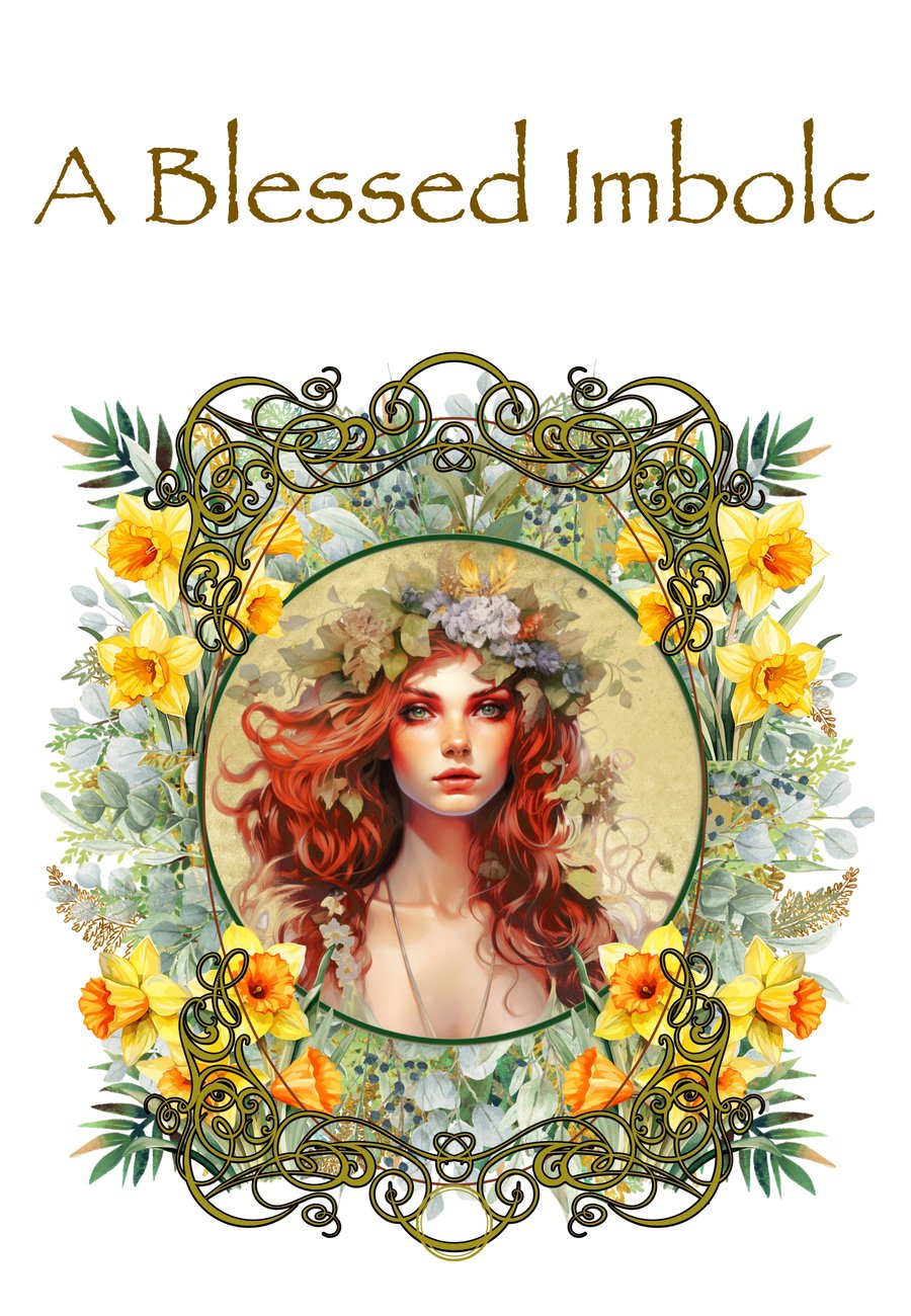 Blessed Imbolc Pagan Wiccan Greeting Card